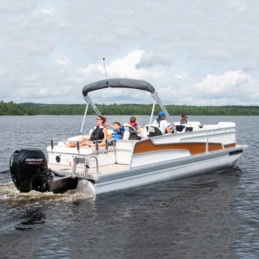 2024 Hot Selling 27ft Aluminum Pontoon Boat with Outboard Engine CE Certified for Family Power Boating and Fishing Drifting